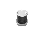 PRZEDŁUŻACZ BIURKOWY WPUSZCZANY CHARGER MINI 60mm, 1x GN SCHUKO, 1xUSB C 2,4A, ALU, KABEL 1,9m