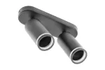 OPRAWA SUFITOWA SOLIS, 55x100mm, max.250V, IP20, 2*GU10, max. 50W, OKRĄGŁA, CZARNA