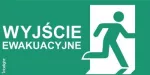 Piktogram WYJŚCIE EWAKUACYJNE napis prawo - E13 (300X150mm / LOGO / 85113