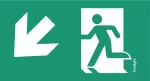 Piktogram WYJSCIE W LEWO W DÓŁ LF4 / LOGO / 85304