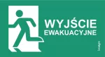 Piktogram WYJSCIE EWAKUACYJNE W LEWO NAPIS LF12 / LOGO / 85312