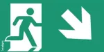 Piktogram WYJŚCIE W PRAWO W DÓŁ - E7 (300X150mm) / LOGO / 85107 /