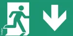Piktogram WYJŚCIE W DÓŁ PRAWO - E8 (300X150mm) / LOGO / 85108 /