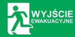 Piktogram WYJŚCIE EWAKUACYJNE napis lewo - E12 (300X150mm) / 93058