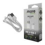 Kabel USB-A/USB-C biały 1m