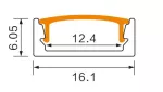 Profil N01 natynkowy anodowany + klosz transparentny 1m