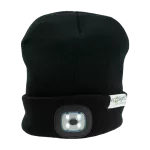 Czapka z latarką LED Czarna 1W 6000K