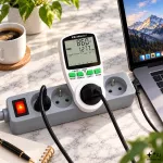 Qoltec Watomierz Licznik zużycia energii PM0627 z historią pomiaru| 3680W | 16A | LCD