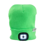 Czapka z latarką LED Zielona 1W 6000K