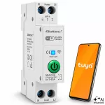 Qoltec Przekaźnik 63A na szynę DIN z licznikiem energii elektrycznej | Timer | Wi-Fi | TUYA SMART LIFE