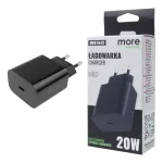 Ładowarka sieciowa 20W USB-C czarna Szybkie ładowanie