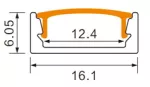 Profil N03 natynkowy czarny + klosz transparentny 3m