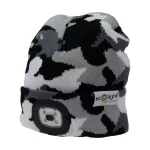Czapka moro z latarką LED szara 1W 6000K