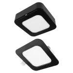 Downlight 6W kwadrat CCT 2w1 czarny