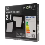 Downlight 18W kwadrat CCT 2w1 czarny