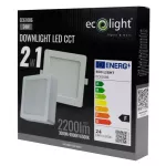 Downlight 24W kwadrat CCT 2w1 biały