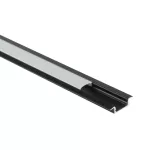 Profil P03 podtynkowy czarny + klosz mleczny 3m