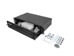 PRZEŁĄCZNICA ŚWIATŁOWODOWA LANBERG 48XSC SIMPLEX / 48XLC DUPLEX RACK 19" 2U CZARNA + AKCESORIA