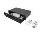 PRZEŁĄCZNICA ŚWIATŁOWODOWA LANBERG 48XSC SIMPLEX / 48XLC DUPLEX RACK 19" 2U CZARNA + AKCESORIA