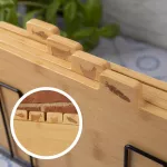 KINGHOFF DESKI BAMBUSOWE DO KROJENIA ZESTAW 4 SZTUKI ZE STOJAKIEM