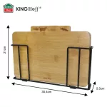 KINGHOFF DESKI BAMBUSOWE DO KROJENIA ZESTAW 4 SZTUKI ZE STOJAKIEM