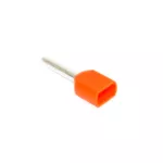 Końcówka tulejkowa miedziana izolowana podwójna 2x0,50mm2 8mm DUID-2x0,50-8PO pomarańczowy