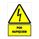 Tablica samoprzylepna 74x105 "POD NAPIĘCIEM" NO3-PN