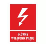 Tablica samoprzylepna 74x105 "GŁÓWNY WYŁĄCZNIK PRĄDU" NOZ3-GWP