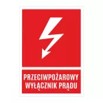 Tablica samoprzylepna 74x105 "PRZECIWPOŻAROWY WYŁĄCZNIK PRĄDU" NOZ3-PPOZWP