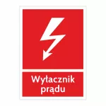 Tablica samoprzylepna 74x105 "WYŁĄCZNIK PRĄDU" NOZ3-WP