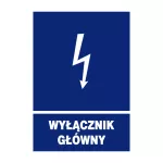Znak elektryczny informacyjny 148x210 "WYŁĄCZNIK GŁÓWNY" ZEI/A-8