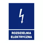 Znak elektryczny informacyjny 148x210 "ROZDZIELNIA ELEKTRYCZNA" ZEI/A-14