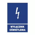 Znak elektryczny informacyjny 148x210 "WYŁĄCZNIK OŚWIETLENIA" ZEI/A-16