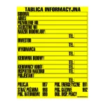 Tablica budowlana informacyjna 700x900 gr.0,8mm BTI-2