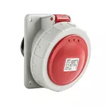 Gniazdo tablicowe 16A 5P (3P+N+E) 400V skośne 6H - czerwone IP67