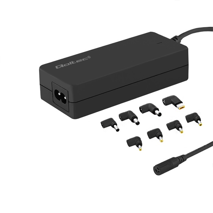 Qoltec Uniwersalny zasilacz do laptopa 65W | Automatyczny | MultiPlug | 9 wtyczek | +kabel zasilający