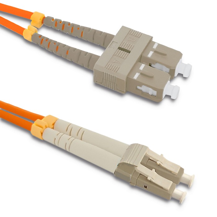 Qoltec Patchcord światłowodowy SC/UPC - LC/UPC | Multimode | 50/125 | OM2 | Duplex | 1m