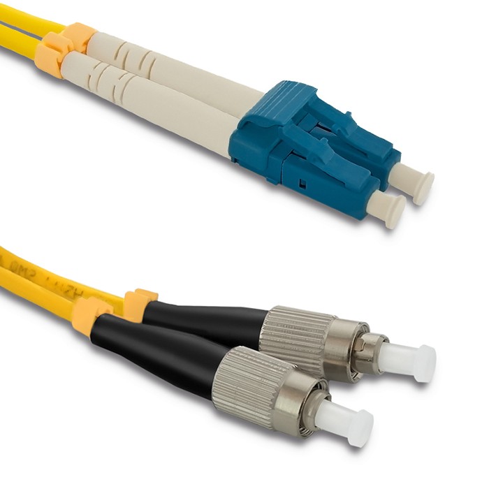 Qoltec Patchcord światłowodowy LC/UPC - FC/UPC | Singlemode | 9/125 | G652D | Duplex | 1m