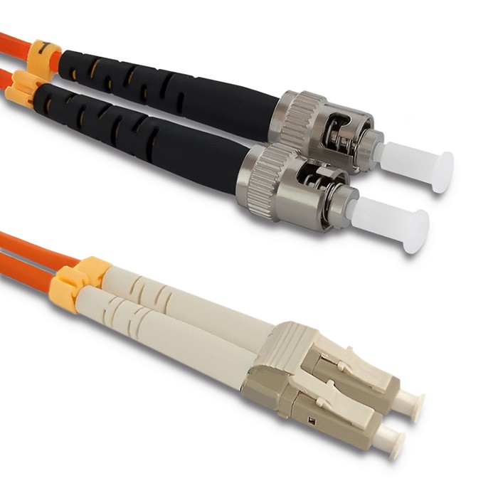 Qoltec Patchcord światłowodowy LC/UPC - ST/UPC | Multimode | 50/125 | OM2 | Duplex | 1m