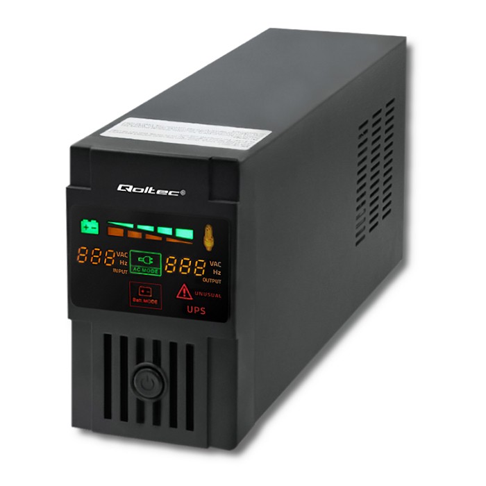 Qoltec Zasilacz awaryjny UPS Line Interactive | Monolith | 800VA | 480W | LCD | USB | RJ45