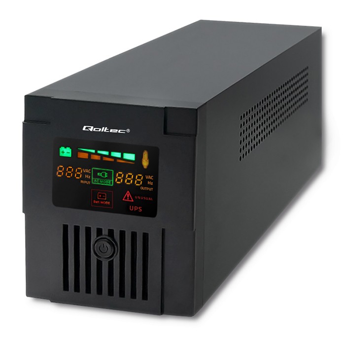 Qoltec Zasilacz awaryjny UPS Line Interactive | Monolith | 1000VA | 600W | LCD | USB | RJ45