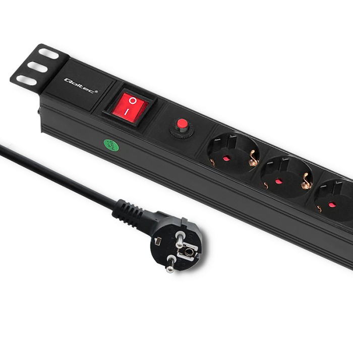 Qoltec Listwa zasilająca PDU antyprzeciążeniowa do RACK 19