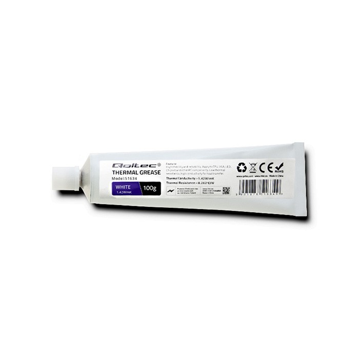 Qoltec Pasta termoprzewodząca 1.42 W/m-K | 100g  | Biała