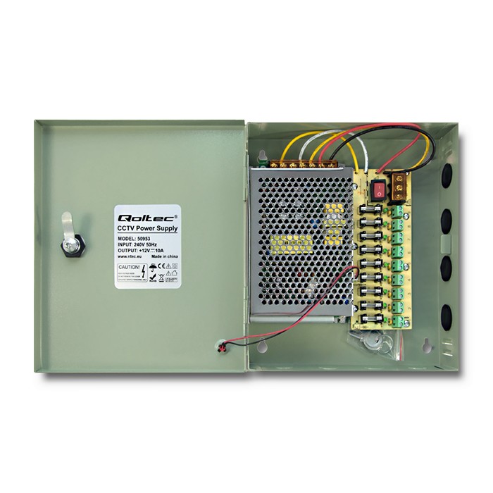 Qoltec Zasilacz impulsowy 12VDC | 10A | 120W|  9 kanałów