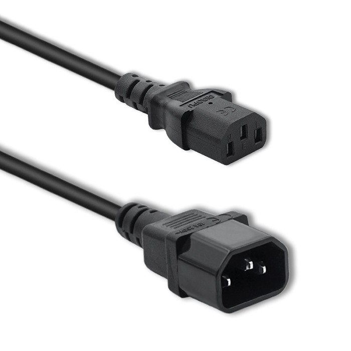 Qoltec Kabel przedłużający zasilający IEC C13/C14 | 3x1.5mm² | 1.8m