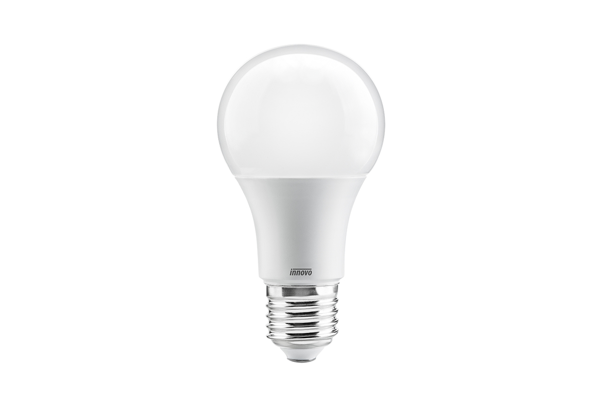 INNOVO ŻARÓWKA LED, A60, SMD 2835, CIEPŁA BIAŁA, E27, 10W, AC220-240 V, KĄT ŚWIECENIA 220*, 840 lm, 87 mA