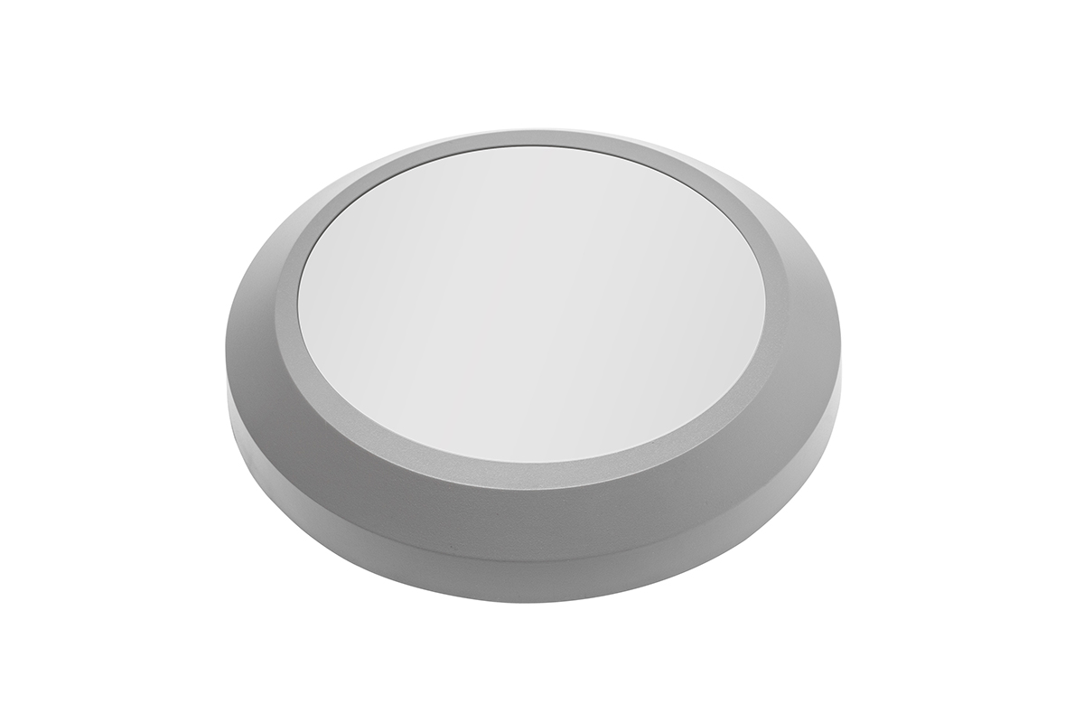 OPRAWA SCHODOWA LED SILVER OW, 3W, 200lm, AC 220-240V, 50/60Hz, KĄT ŚWIECENIA 120*, IP65, OKRĄGŁY, MLECZNA OSŁONKA, CIEPŁY BIAŁY, SZARY
