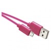 Kabel USB 2.0, wtyk A - micro B, 1m, ładowanie, transmisja danych, różowy