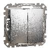 Przycisk podwójny, Sedna Design & Elements, szczotkowane aluminium