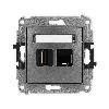 MINI Mechanizm gniazda pojedynczego HDMI 2.0, 4K + gniazda komp. poj. 1xRJ45, kat. 5e, 8-stykowy grafitowy